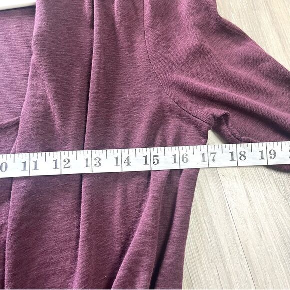 Three Dots Dress Women’s Small Burgundy Wine Red Long Sleeve Draped Wrap NWT - Picture 6 of 8